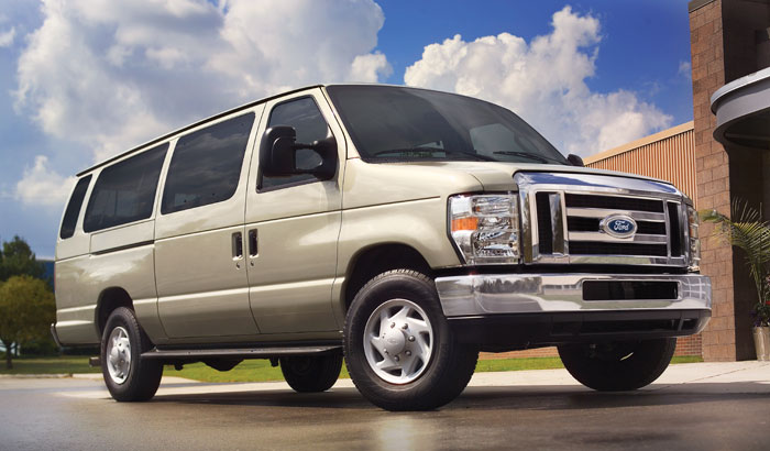 gas-guzzling Econoline with its gasoline 4.6L V8...